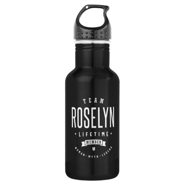 Roselyn Personalized Name Birthday Stainless Steel Water Bottle (Front)
