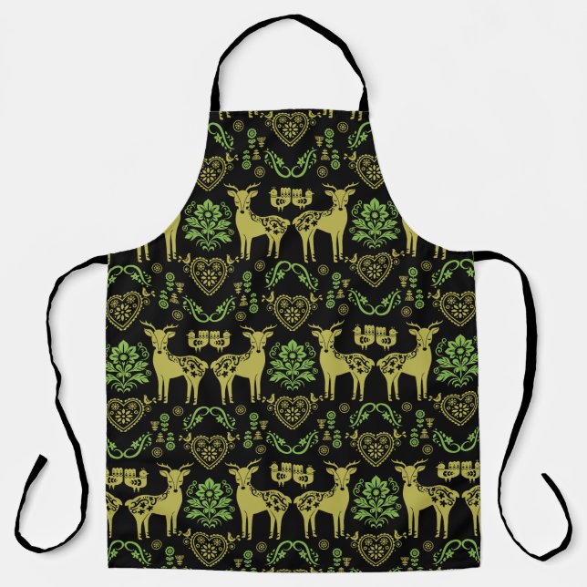 Rosemaling Norwegian Folk Art Apron (Front)
