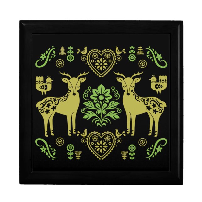 Rosemaling Norwegian Folk Art Gift Box (Front)