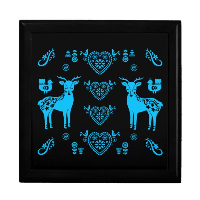 Rosemaling Norwegian Folk Art Gift Box (Front)