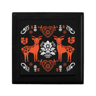 Rosemaling Norwegian Folk Art Gift Box