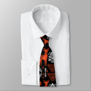 Rosemaling Norwegian Folk Art Neck Tie