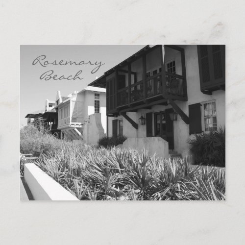 Rosemary Beach Black  White Postcard
