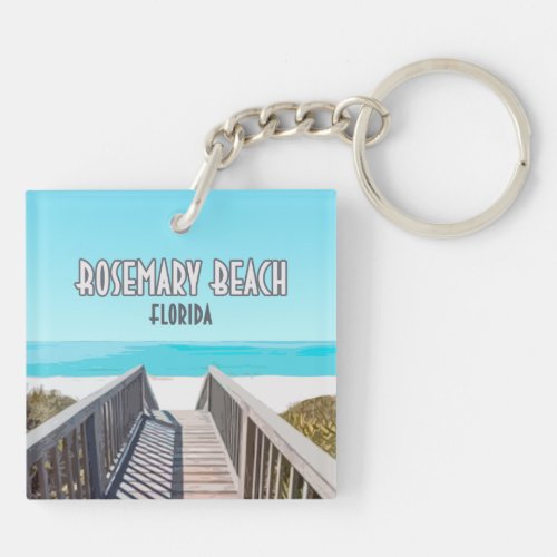 Rosemary Beach Florida Gulf Coast Vintage Keychain