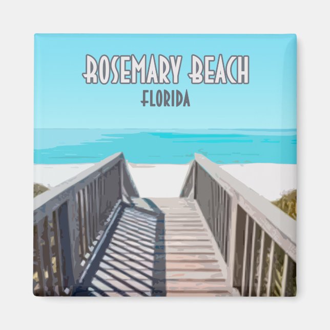 Rosemary Beach Florida Gulf Coast Vintage Magnet (Front)
