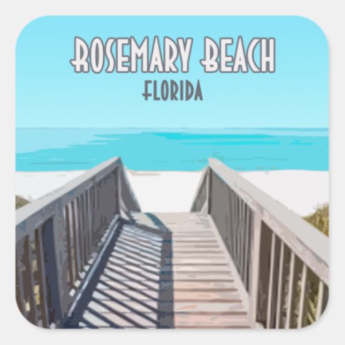 Rosemary Beach Florida Gulf Coast Vintage Square Sticker