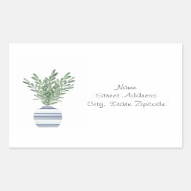 Rosemary & Blue Striped Vase Labels