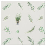 Rosemary Branches and Pots Watercolor Fabric