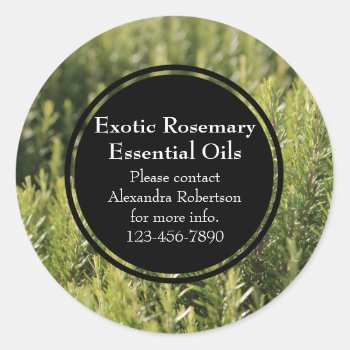 Rosemary Essential Oil Business Bottle Label by cutencomfy at Zazzle