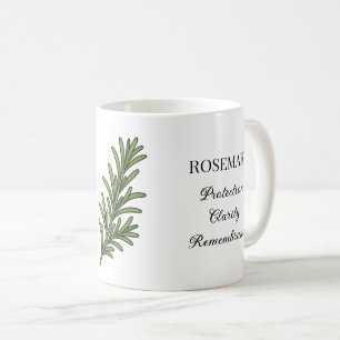 Rosemary Herb Illustration and Uses Coffee Mug