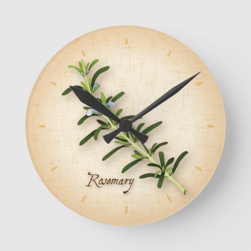 Rosemary Herb Round Clock