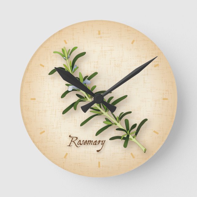 Rosemary Herb Round Clock (Front)