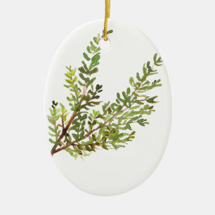 Rosemary herb Watercolor greenery herbs green Ceramic Ornament