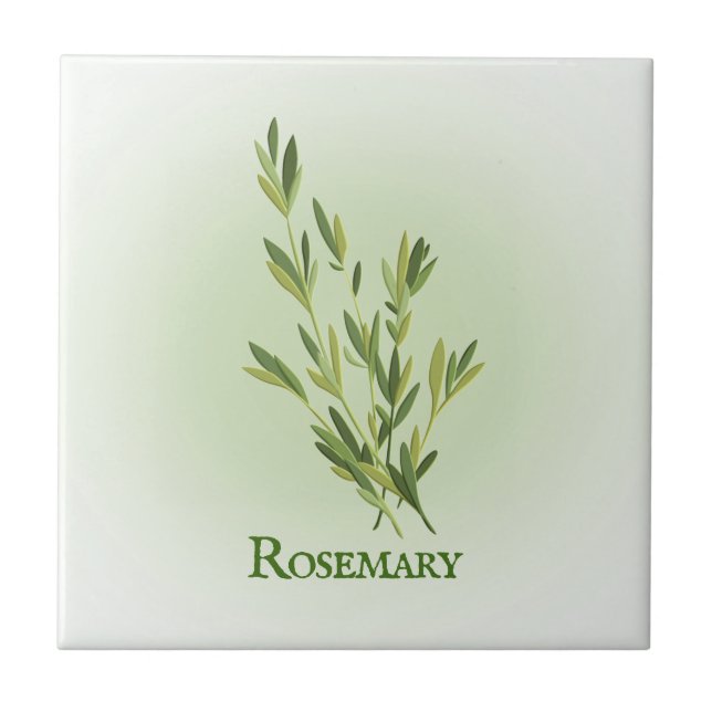 Rosemary Herbal Design Ceramic Tile (Front)