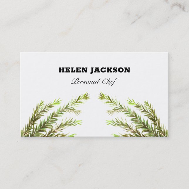 Rosemary Herbs Culinary Chef Business Card (Front)