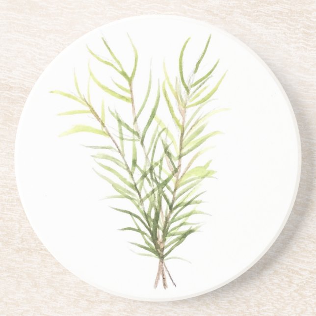 Rosemary herbs drink coaster (Front)