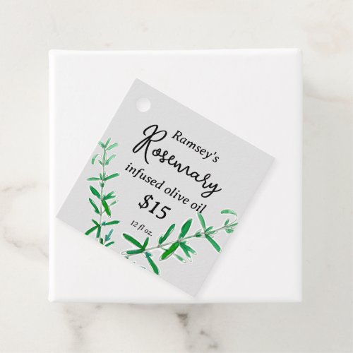 Rosemary Infused Olive Oil Homemade Condiment  Favor Tags