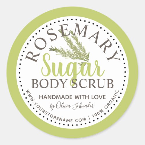 Rosemary Sugar Scrub Custom Classic Round Sticker