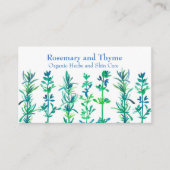 Rosemary Thyme Bee Watercolor Herbs Business Card (Front)