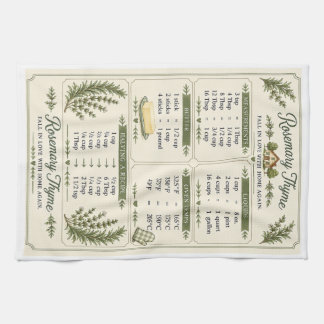 Rosemary Thyme Measurement Conversion Towel