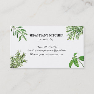 Rosemary Thyme Sage Herbs Culinary Chef  Business  Card