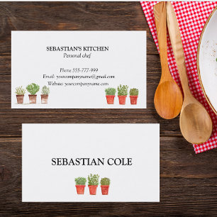 Rosemary Thyme Sage Herbs Culinary Chef Pots Business Card