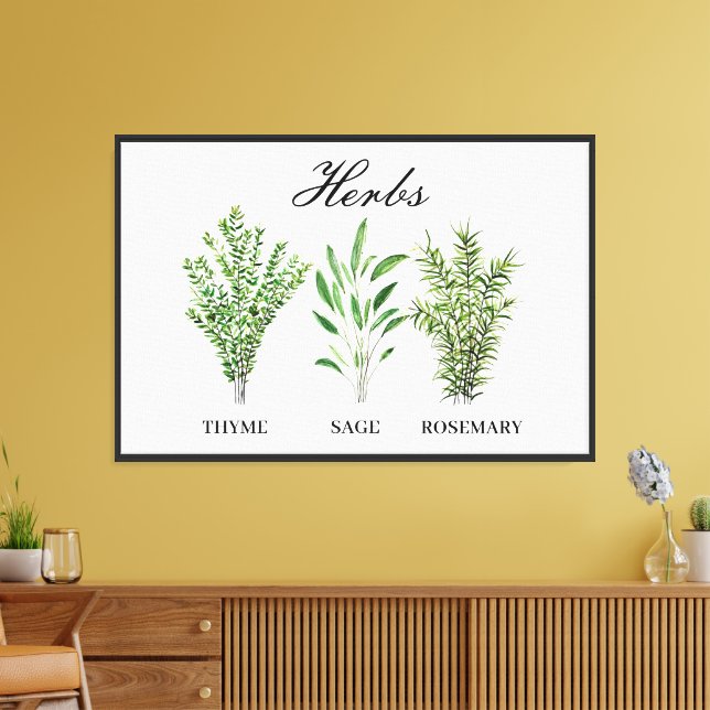 Rosemary Thyme Sage Herbs Culinary Kitchen Chef Canvas Print (Insitu(LivingRoom))