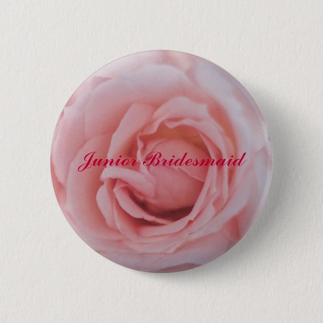 RoseMousepad copy, Junior Bridesmaid Pinback Button (Front)