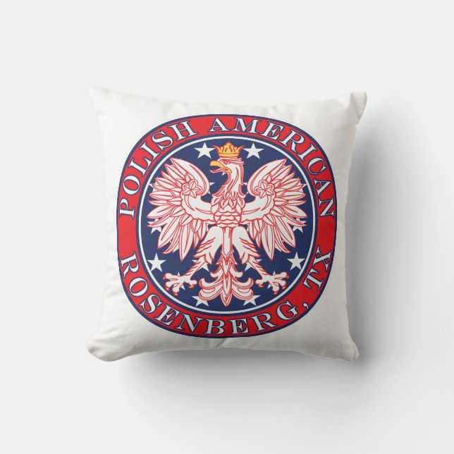 Rosenberg Texas Polish American Eagle Throw Pillow (Front)