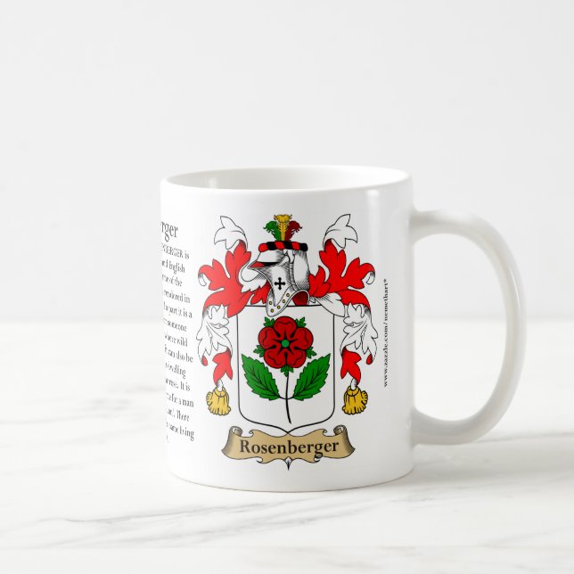 Rosenberger, the Origin, the Meaning and the Crest Coffee Mug (Right)