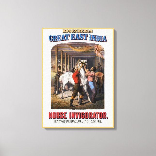 Rosenberg's Great East India Horse Invigorator. Canvas Print (Front)