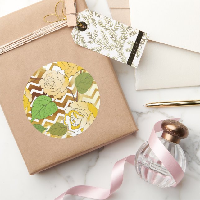 Roses 10 classic round sticker (Gifting)