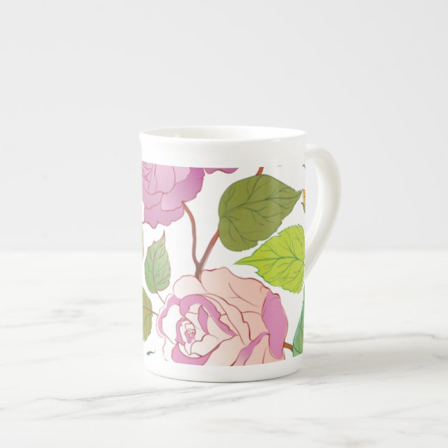 Roses 17 bone china mug (Front Right)