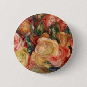 Roses (1912) by Pierre-Auguste Renoir Fine Art Button