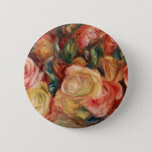 Roses 1912 by Pierre_Auguste Renoir Fine Art Button