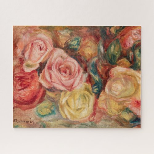 Roses 1912 by Pierre_Auguste Renoir Fine Art Jigsaw Puzzle