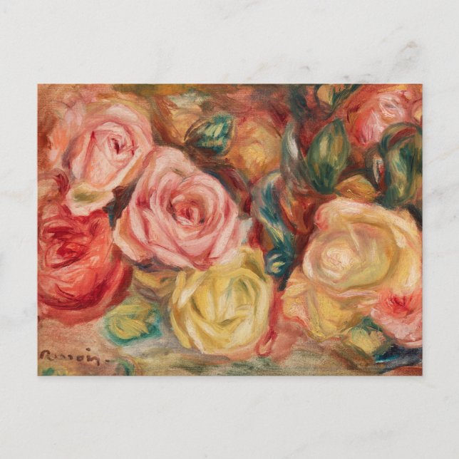 Roses (1912) by Pierre-Auguste Renoir Fine Art Postcard (Front)