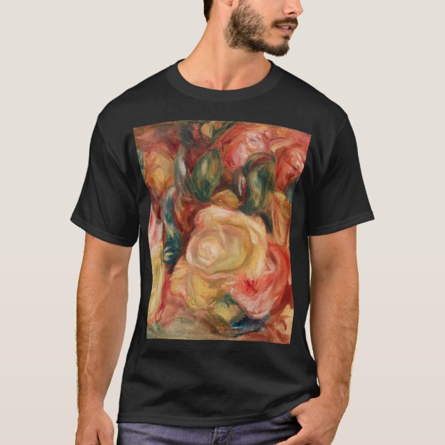 Roses (1912) by Pierre-Auguste Renoir Fine Art T-Shirt (Front)