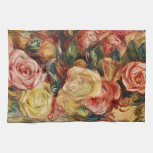 Roses (1912) by Pierre-Auguste Renoir Kitchen Towel