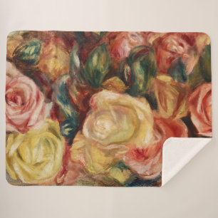 Roses (1912) by Pierre-Auguste Renoir Sherpa Blanket