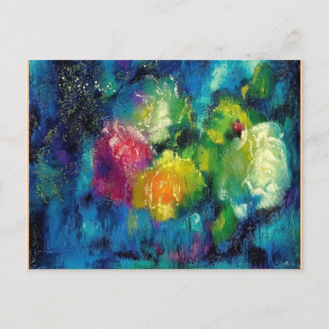 Roses, 1929 fine art painting postcard (Front)