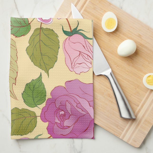 Roses 19 kitchen towel (Quarter Fold)