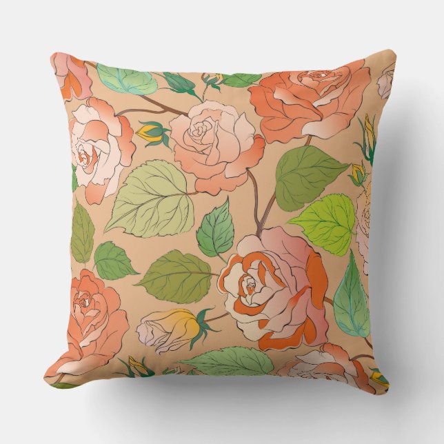 Roses 21 throw pillow (Front)