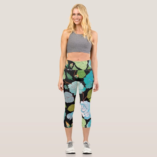 Roses 22 capri leggings (Front)