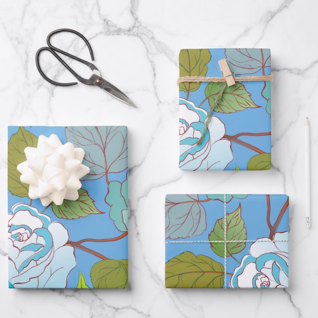 Roses 23 wrapping paper sheets (Front)