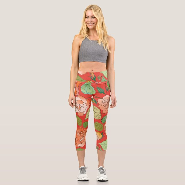 Roses 26 capri leggings (Front)