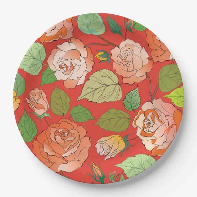 Roses 26 paper plates (Front)