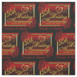 Roses 50th Golden Wedding Anniversary Fabric