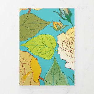 Roses 5 Tri-Fold holiday card