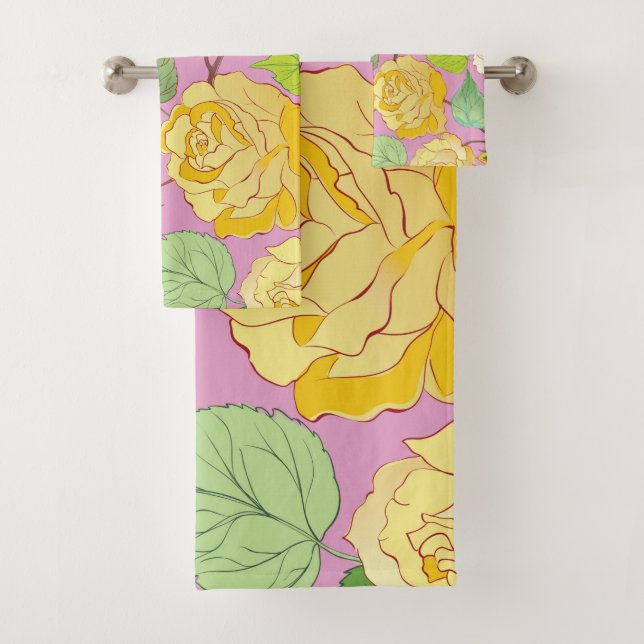 Roses 6 bath towel set (Insitu)